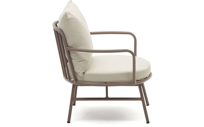 Kave Home - Fauteuil Bramant in staal met mauve afwerking