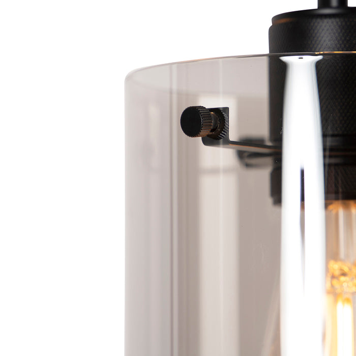 QAZQA Smart hanglamp zwart met smoke glas incl. 3 Wifi ST64 - Dome