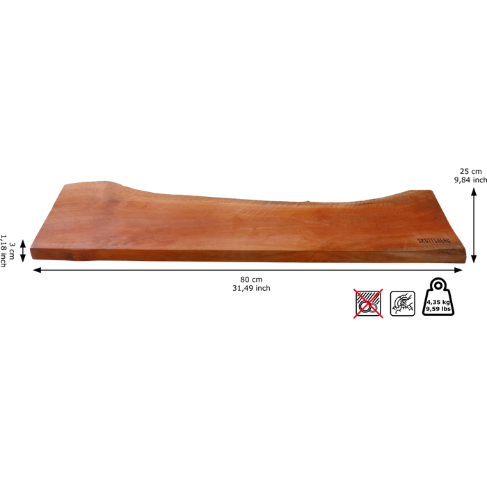 Skottsberg Serveerplank Woodworks 80 x 25 x 3 cm Bruin Hout