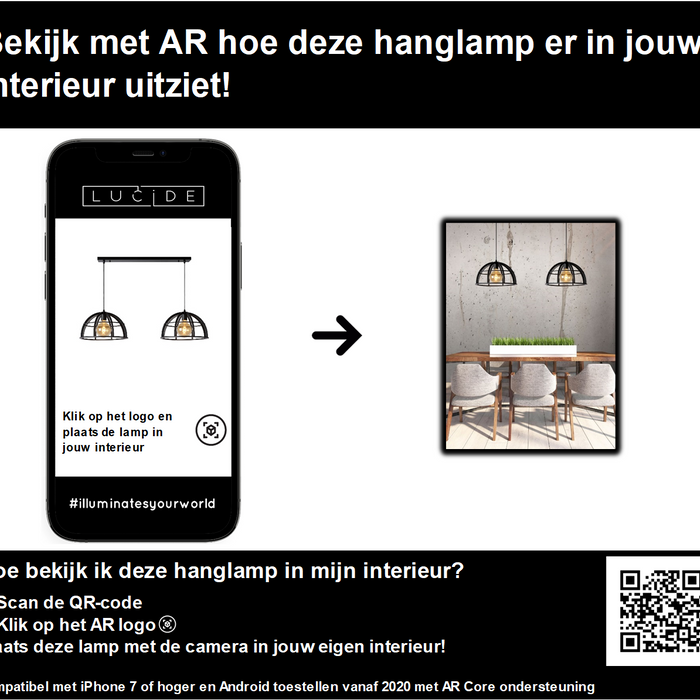 Lucide DIKRA Hanglamp - Zwart