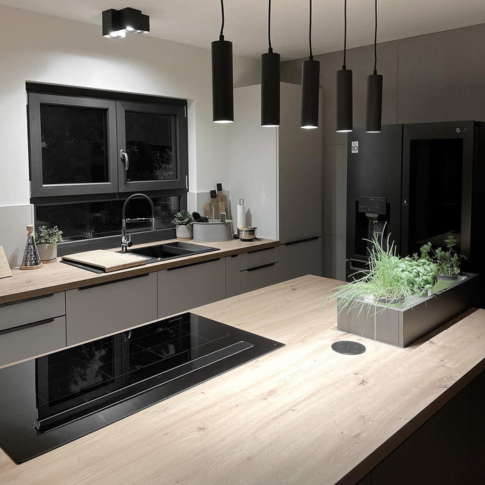 QAZQA Moderne hanglamp zwart 5-lichts - Jeana