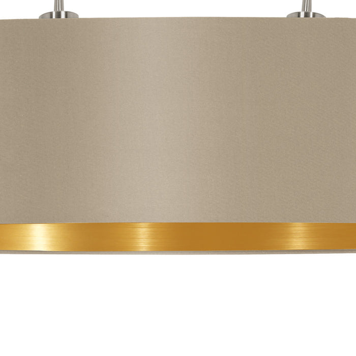 EGLO Maserlo - Hanglamp - 2 Lichts - 100cm - Grijs|Taupe|Goud