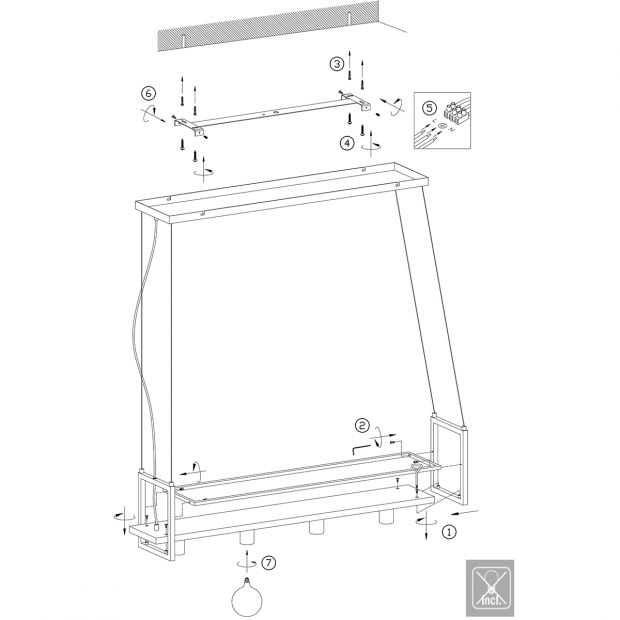 Mexlite Hanglamp - Metaal - Zwart