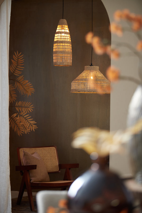 Light & Living Light&living Hanglamp Ø20x52 cm LATIKA zeegras naturel