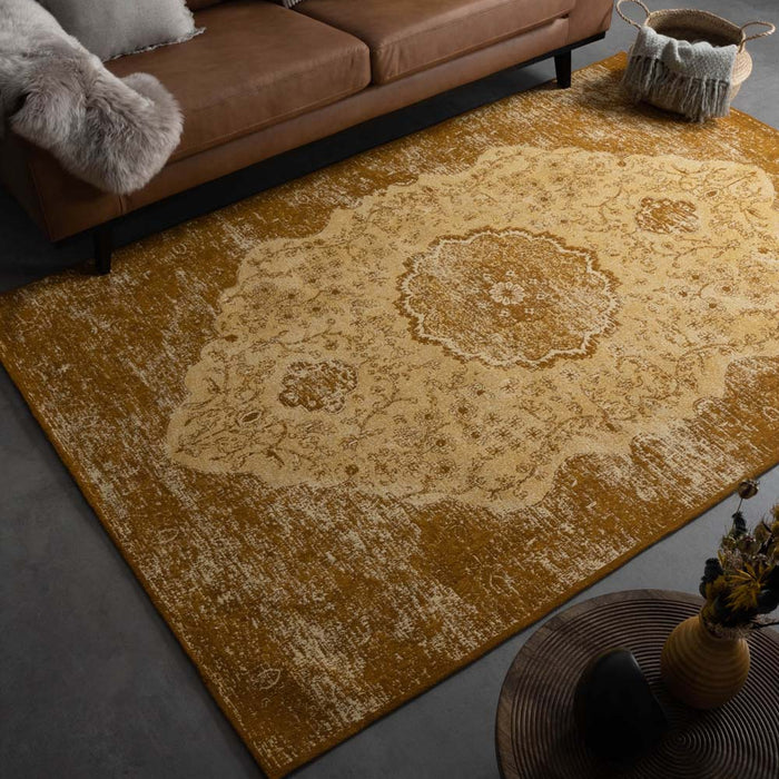 Heritaged Vintage vloerkleed Village - okergeel - 160x240 cm