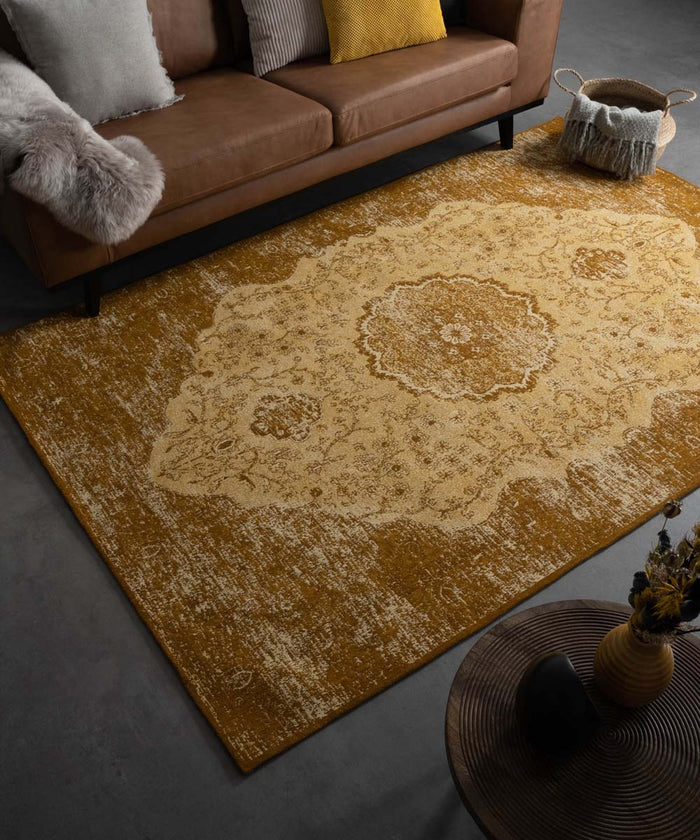 Heritaged Vintage vloerkleed Village - okergeel - 160x240 cm