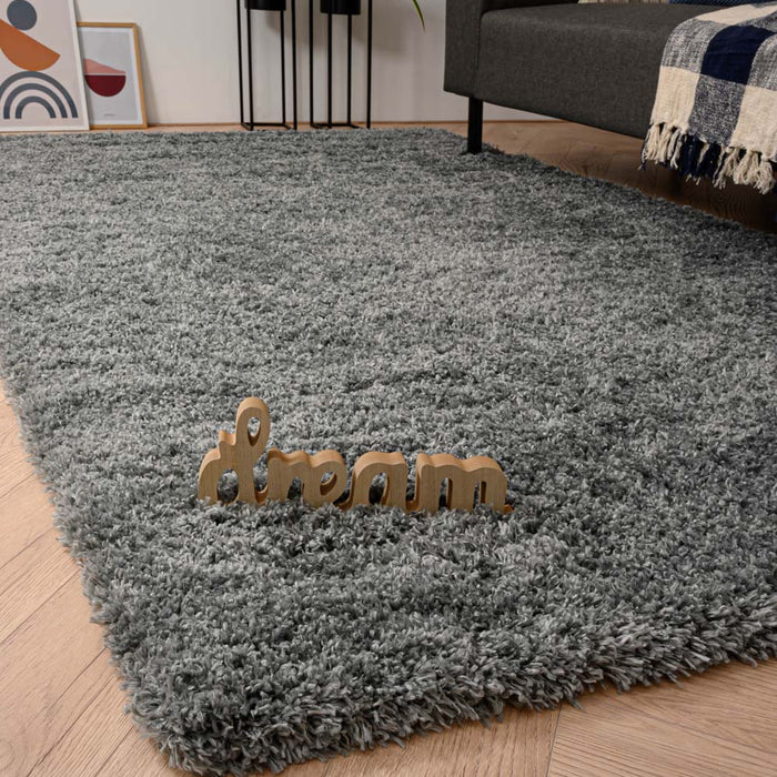 Tapeso Hoogpolig vloerkleed - Cozy Shaggy - grijs - 160x230 cm