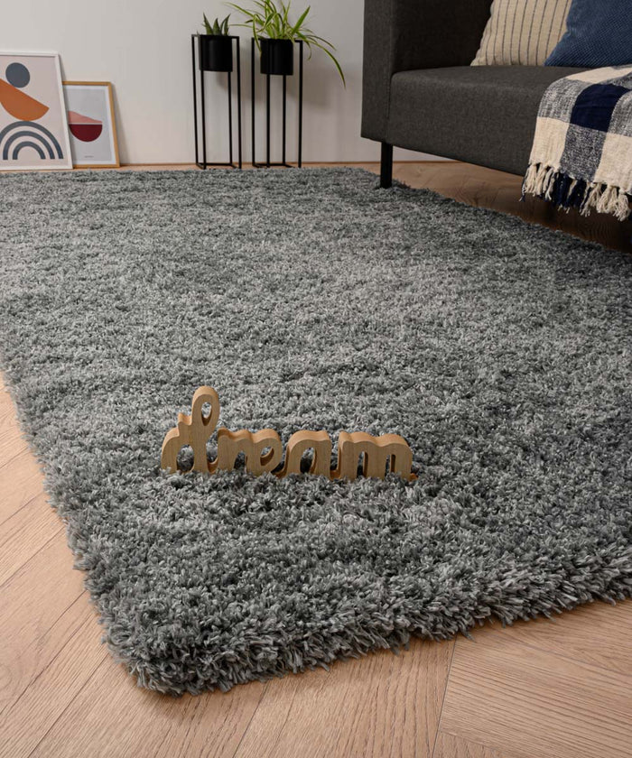 Tapeso Hoogpolig vloerkleed - Cozy Shaggy - grijs - 160x230 cm