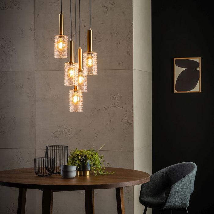 Lucide CORALIE Hanglamp 5xE27 - Transparant