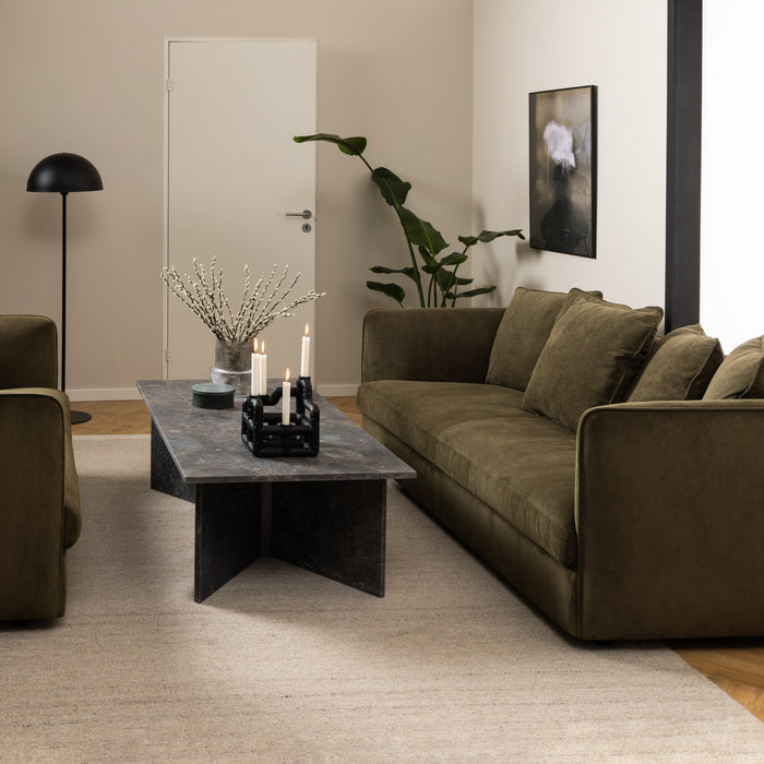 by fonQ Stone Salontafel - Rechthoekig - Zwart