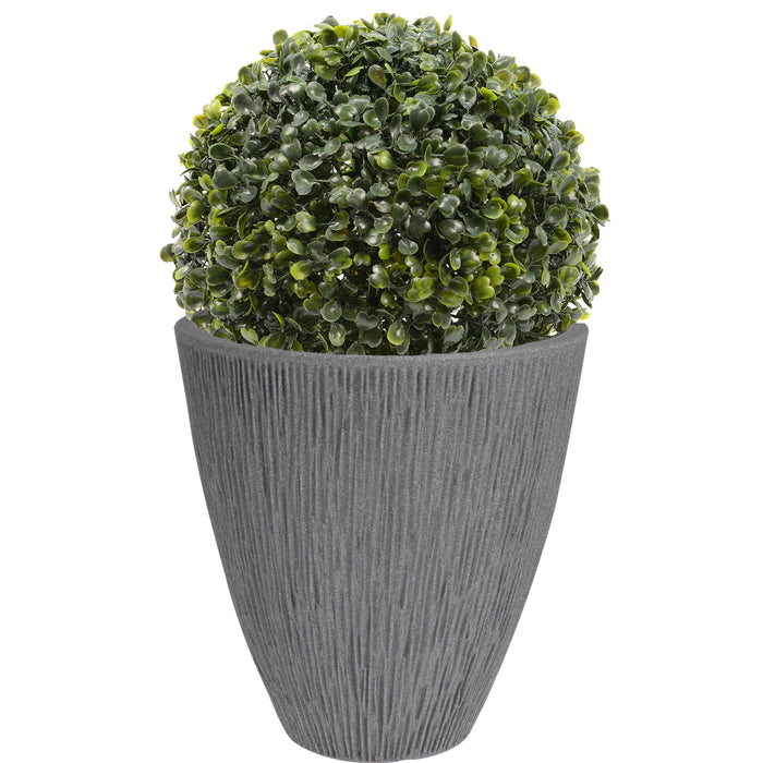 Koopman Bloempot geribbeld Lava rond 40cm Grijs