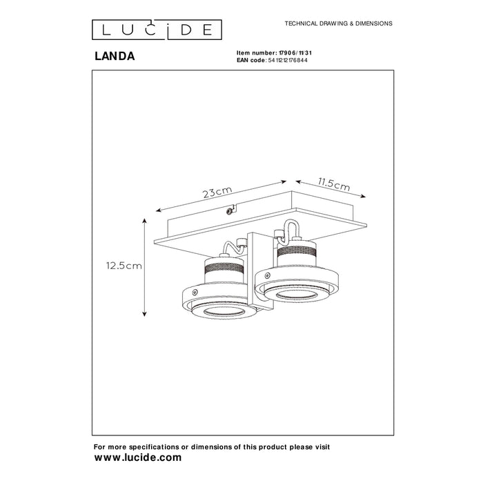Lucide LANDA Plafondspot - Wit
