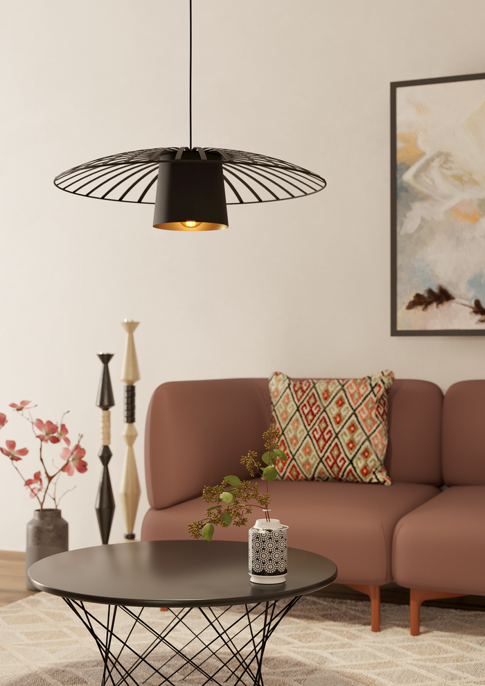 EGLO Felixkirk Hanglamp - E27 - Ø 57 cm - Zwart|Goud - Staal