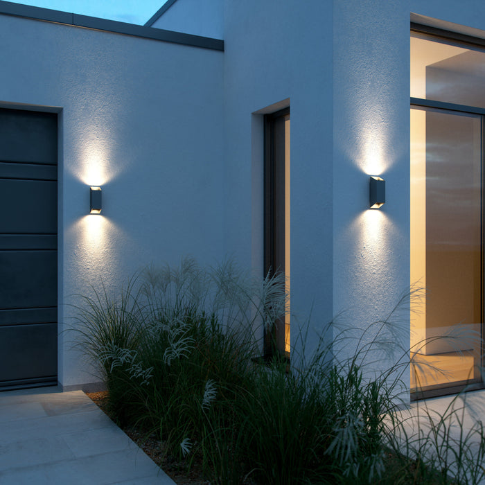 Nordlux Nico Wandlamp - Square H 23,5 cm - Antraciet