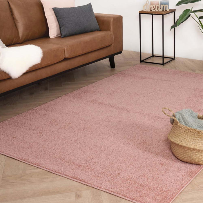 Tapeso Laagpolig vloerkleed Fine - roze - 300x400 cm