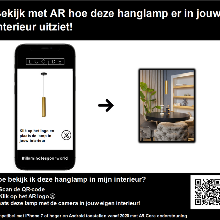 Lucide POLYGON Hanglamp - Mat Goud | Messing