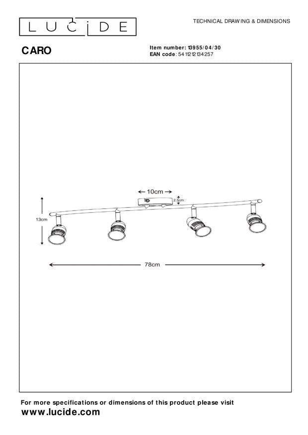Lucide CARO Plafondspot - Zwart