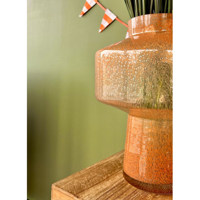 Light & Living Light&living Vaas Ø23,5x29,5 cm TRASMON glas perzik