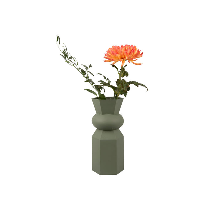 present time - Vase Geo King polyresin jungle green