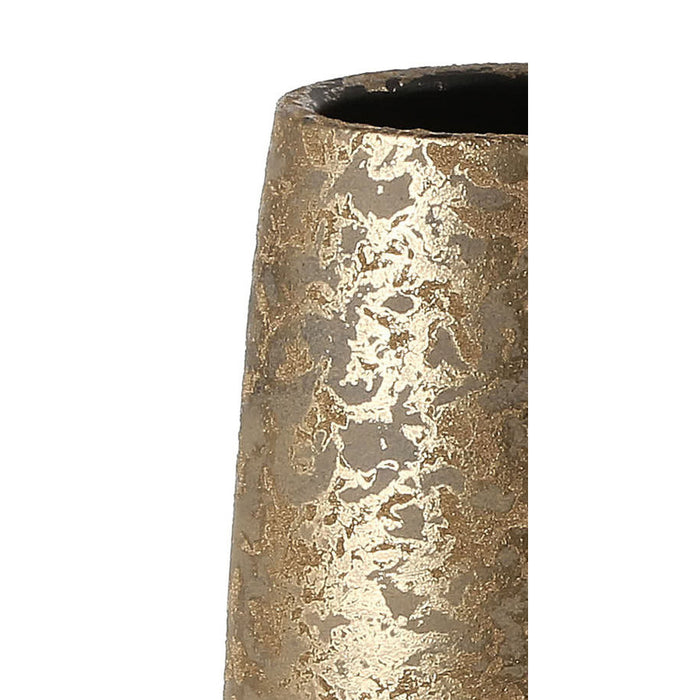 Mica Decorations Vaas - keramiek flakes motief goud - 17 x 35 cm