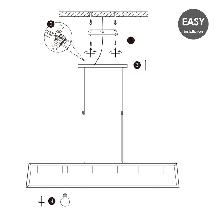 Home Sweet Home Sito 6 Lichts Hanglamp Zwart