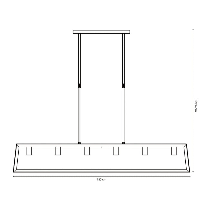 Home Sweet Home Sito 6 Lichts Hanglamp Zwart
