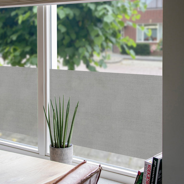 Art for the Home Zelfklevende Textiel Raamfolie - Muisgrijs - 150x45cm