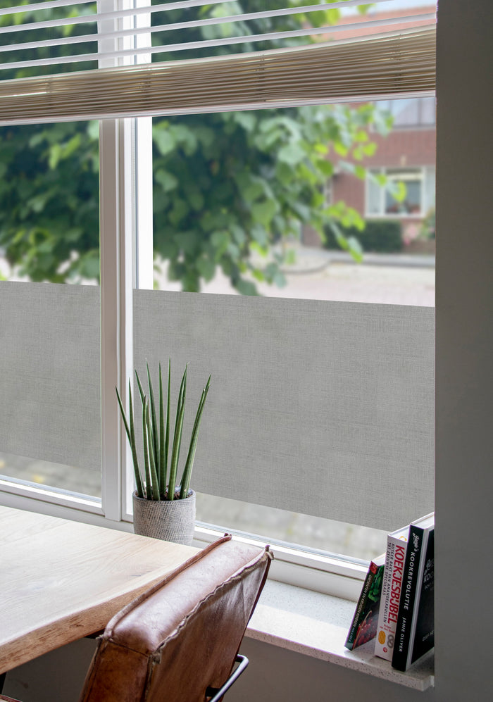 Art for the Home Zelfklevende Textiel Raamfolie - Muisgrijs - 150x45cm