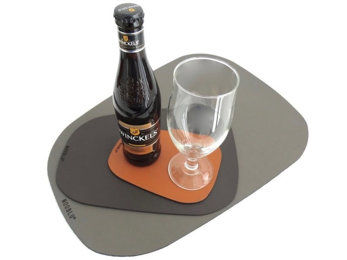 NOOBLU PEBL onderzetters 17 x 13 cm - black, set van 8