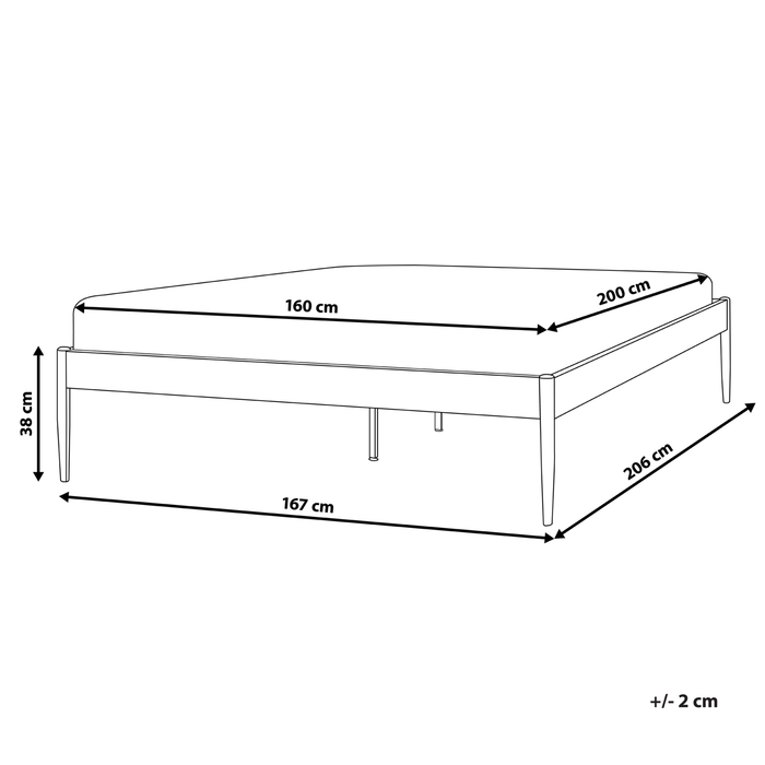 Beliani - VAURS - Tweepersoonsbed - Wit - 160 x 200 cm - Staal
