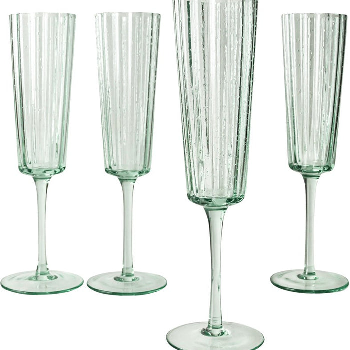 Laura Ashley Giftset 4 Champagneglazen Groen 21 cl.