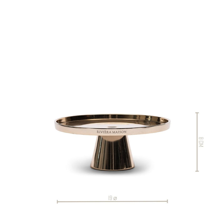 Rivièra Maison - Elegante Gouden Aluminium Taartplateau van 8 cm Hoog