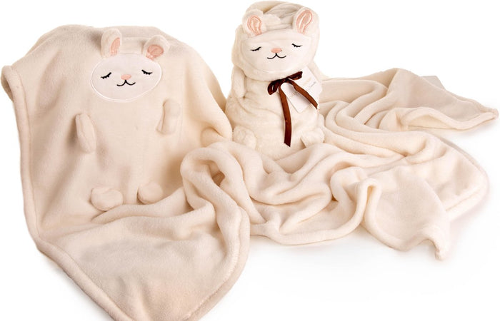 Elegance Baby|Kinder Flanel Fleece Knuffel Deken Schaap ivoor