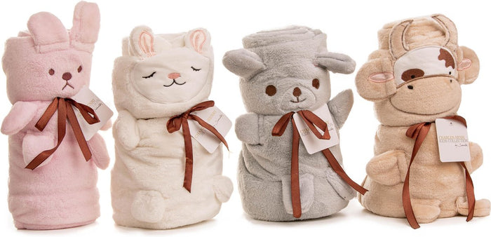 Elegance Baby|Kinder Flanel Fleece Knuffel Deken Koe zand