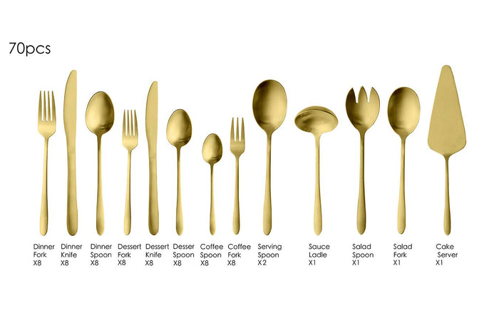 Buccan - Bestekset - London - 70 delig - Goud