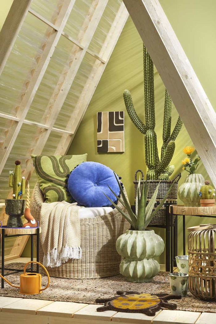 Mica Decorations Altea Vaas - H28 x Ø24,5 cm - Keramiek - Lichtgroen