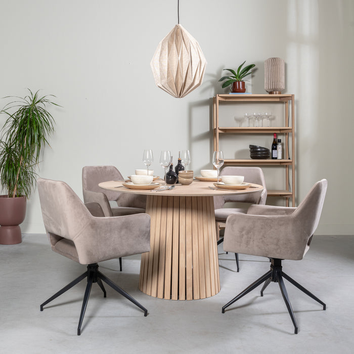 by fonQ Twist Eetkamerstoel - Velvet - Taupe