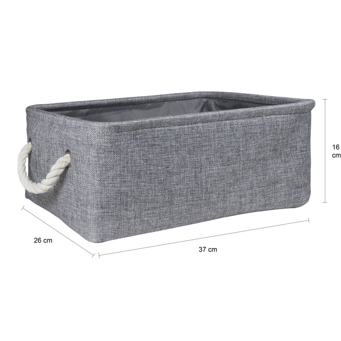 QUVIO Opbergmand met handvaten van touw - Grijs - Set van 4