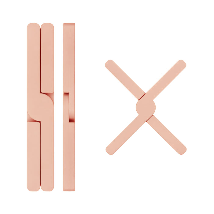 Krumble Opvouwbare siliconen pannenonderzetter - Roze - Set van 2