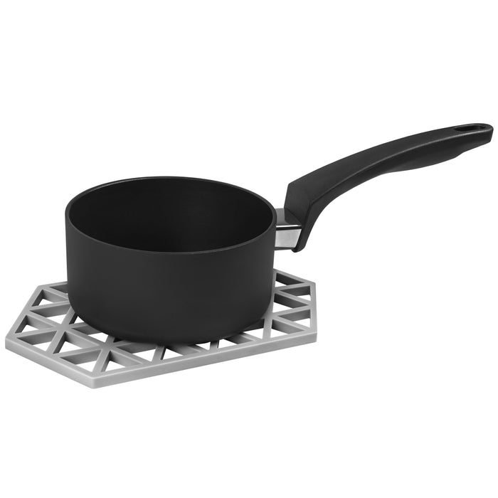 Krumble Siliconen pannenonderzetter Hexagon lang - Grijs - Set van 2