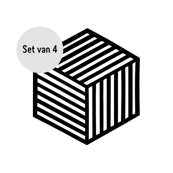 Krumble Siliconen pannenonderzetter Hexagon lang - Zwart - Set van 4