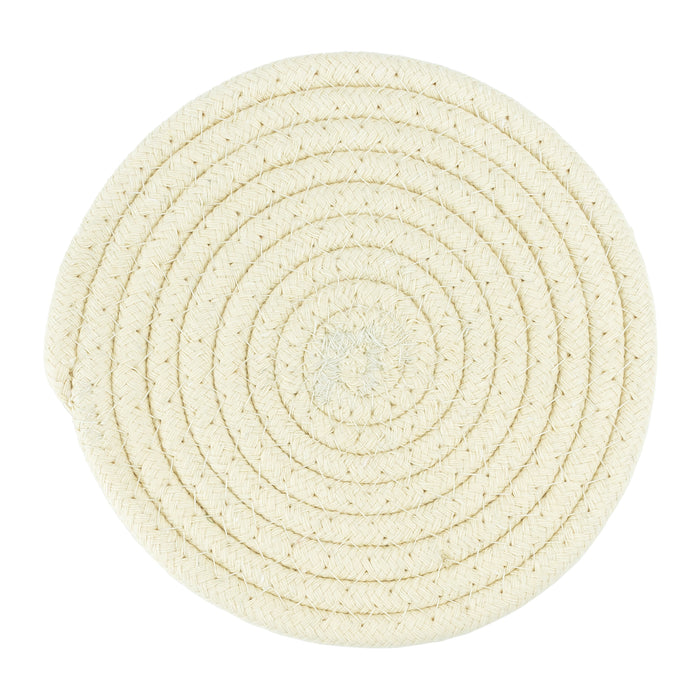 Krumble Pannenonderzetter rond - Katoen - Beige - Set van 2
