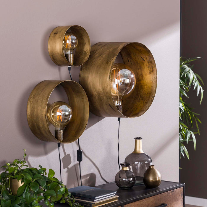 MOOS Cody Wandlamp - Set van 3 - Oud Goud