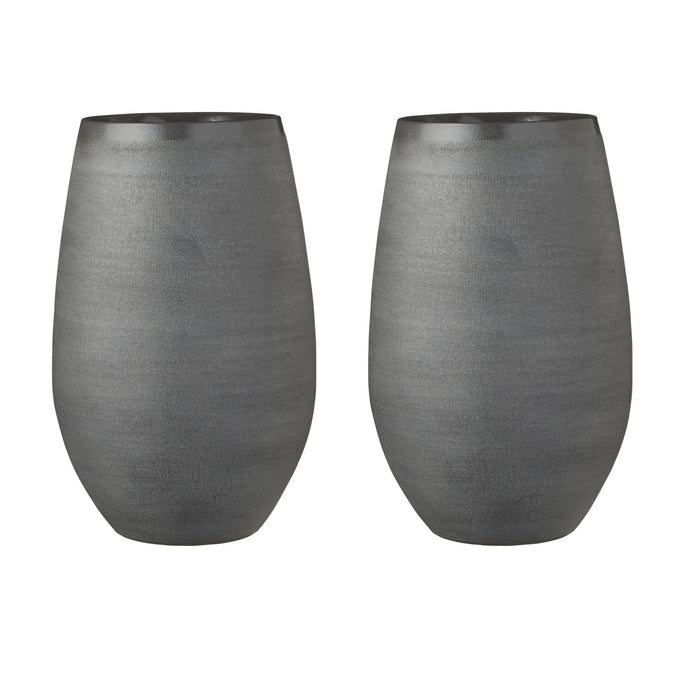 Mica Decorations Vaas - keramiek - zwart - 26 x 40 cm