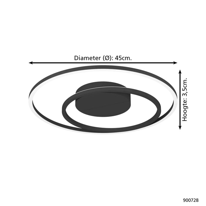 EGLO connect.z Calagrano-Z Plafondlamp - Ø 45 cm - Zwart|Wit - RGB