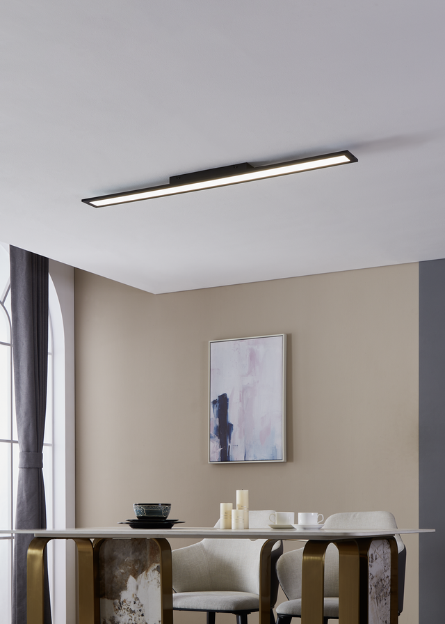 EGLO Salobrena 1 Plafondlamp - LED - 119,5 cm - Zwart|Wit - Aluminium