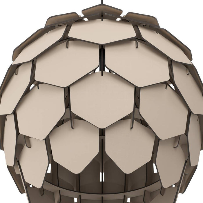 EGLO Mattanza Hanglamp - E27 - Ø 49,5 cm - Grijs|Zwart - Hout|Staal