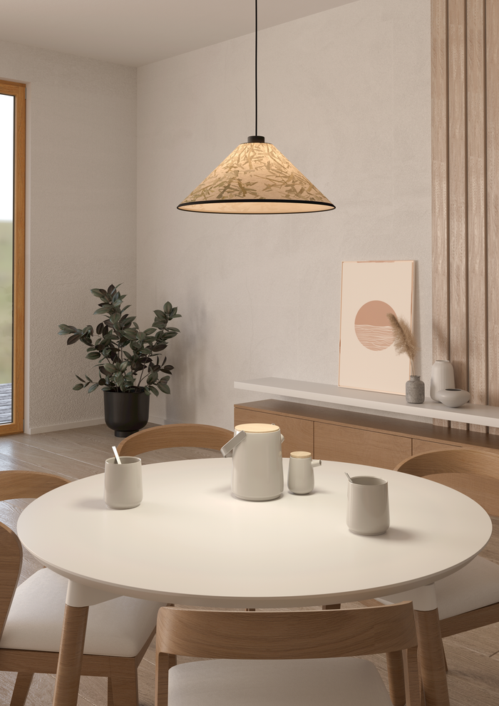 EGLO Oxpark Hanglamp - E27 - Ø 42 cm - Zwart|Wit|Groen - Bamboe