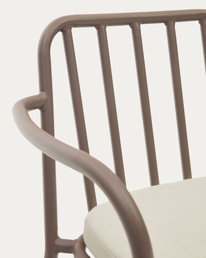 Kave Home - Stoel Bramant in staal met mauve afwerking