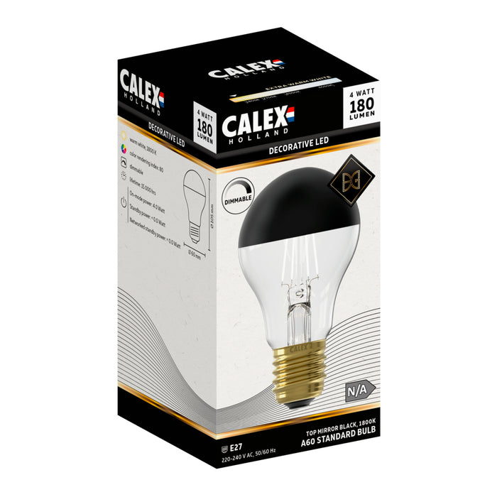 Calex LED A60 Kopspiegel Zwart - E27 - 4W - Dimbaar